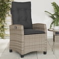 thumbnail image 1 of vidaXL Reclining Garden Chair with Cushions Grey Poly Rattan, 1 of 5