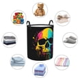 thumbnail image 2 of DouZhe Waterproof Collapsible Large Laundry Baskets, Hip Hop Angry Skull Prints Circular Hamper with Handles, 2 of 7