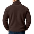 thumbnail image 5 of Men's Oversized Fleece Half Zip Stand Collar Sweatshirt Long Sleeve Kangaroo Pocket Loose Fit Casual Everyday Fall Winter Pullover Top, 5 of 9