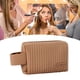 thumbnail image 5 of Organizador de artículos de tocador con cremallera, práctico y espacioso para viajes, bolsa de maquillaje grande de cuero sintético color café, 5 of 8