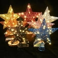 thumbnail image 7 of Christmas Tree Topper 8'' Blue - Glittered Blue Star Hallow Tree Topper for Mas Tree Decorations/Holiday Party Home Indoor/Bar Shop Office, 7 of 7
