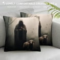 thumbnail image 3 of COMIO  Jesus &amp; Lamb Throw Pillow Covers ,Jesus Save Lost Lamb Pillow Covers,Movie Art Home Decor Christ Jesus Faith Pillowcase,Vintage Soft Square Cushion Cover for Sofa Bed Couch, 3 of 5