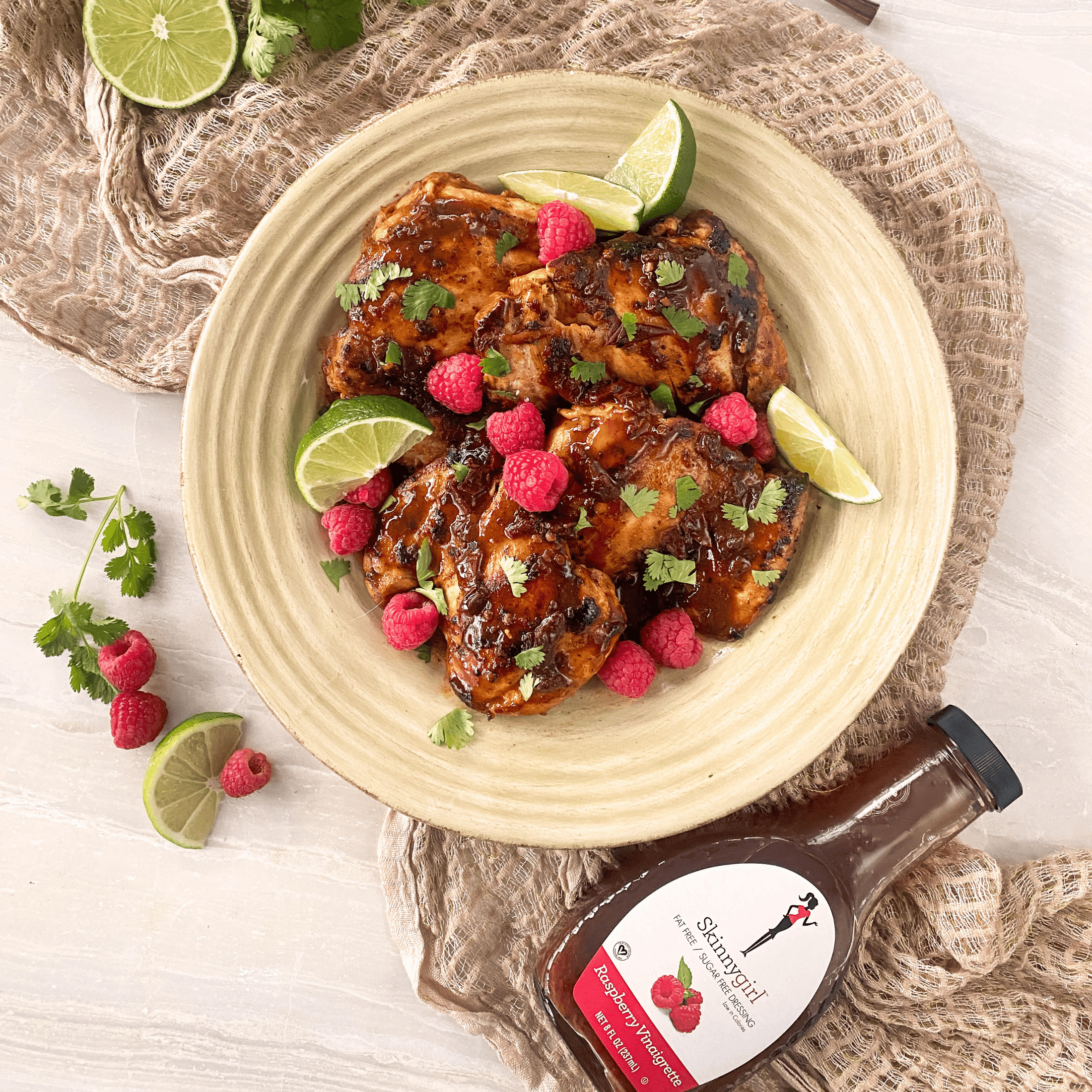 Skinnygirl Raspberry Vinaigrette Dressing, Fat-Free, Sugar-Free Salad Dressing, 237 mL