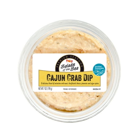 Salads of the Sea Cajun Crab Dip, Fish Dip, 7 oz, Refrigerated, No Allergen-Free Claims Apply