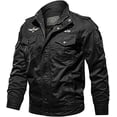 thumbnail image 2 of Veste Cargo en Coton pour Hommes Col Montant Décontracté Hiver, 2 of 3