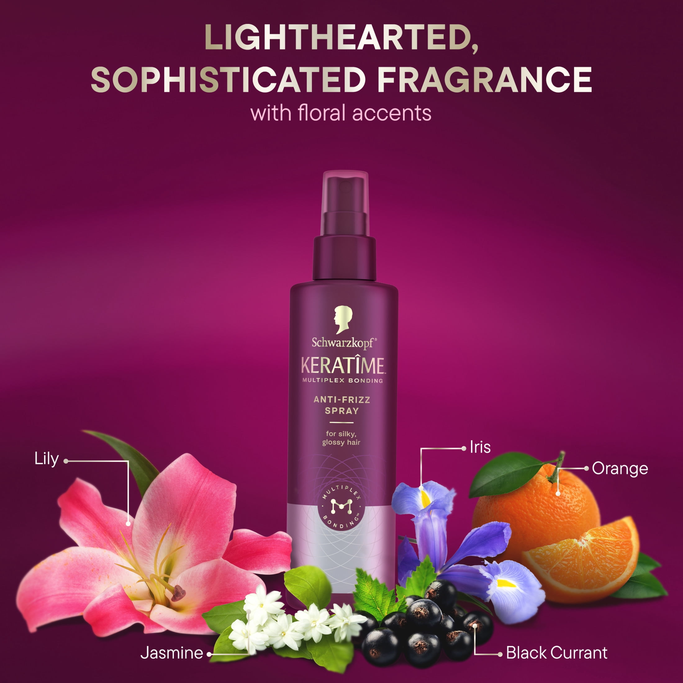 Schwarzkopf KERATIME Anti-Frizz Spray, Frizz Control & Heat Protectant 6.8 fl oz