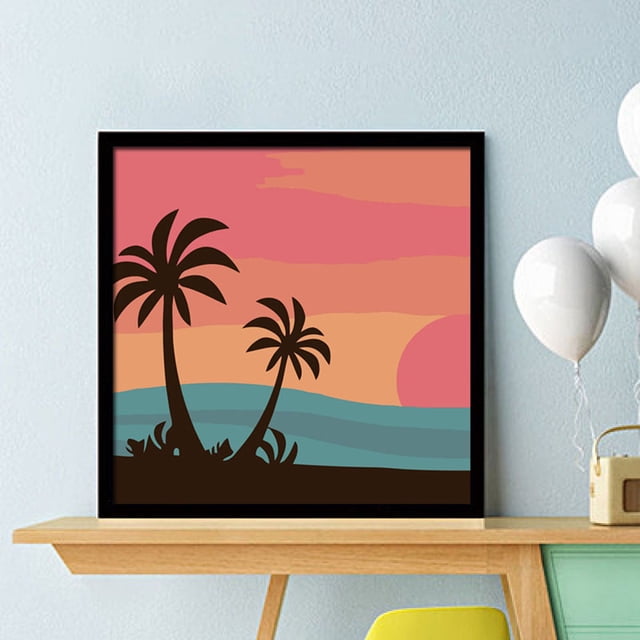 Children Digital Oil Painting Digital Oil Painting Hand Painting Diy Number Painting Number Painting DIY Paint Tropical Scenery Pattern Acrylic Paint Children Digital Oil Painting