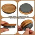 thumbnail image 3 of Uxcell Regular Mouth Mason Jar Lids Wooden Canning Jar Lids Ball Jars Wooden Lids 6Pcs, 3 of 7