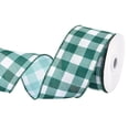 thumbnail image 1 of Cinta de cuadros Uxcell 2.5" x 10 yardas con borde alambrado para envolver regalos en marrón y verde, 1 of 6