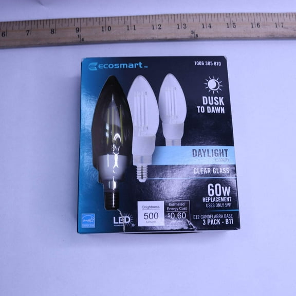 (3-Pk) EcoSmart Dusk to Dawn LED Vintage Edison Light Bulb Daylight 1006 305 810