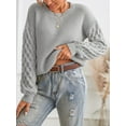 thumbnail image 6 of CUPSHE Women's Sweater Long Sleeve Crewneck Sweaters Cable Knit Tops, 6 of 6