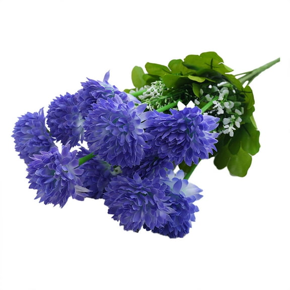 MZXELPRJD Chrysanthemum Flowers Artificial Wedding Bouquet Plastic Artificial Ball Flowers Fake Mums Flowers Silk Fall Flowers for Autumn Home Decor Indoor Floral Arrangement Table Centerpiece