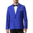 thumbnail image 5 of CHAQUETA DE TRAJE DE NEGOCIO SÓLIDA DE UN BOTÓN PARA HOMBRES CON SOLAPA NOTCH L AZUL, 5 of 5