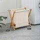thumbnail image 2 of Household Dirty Clothes Basket Folding Solid Wood Frame Laundry Basket, 2 of 4
