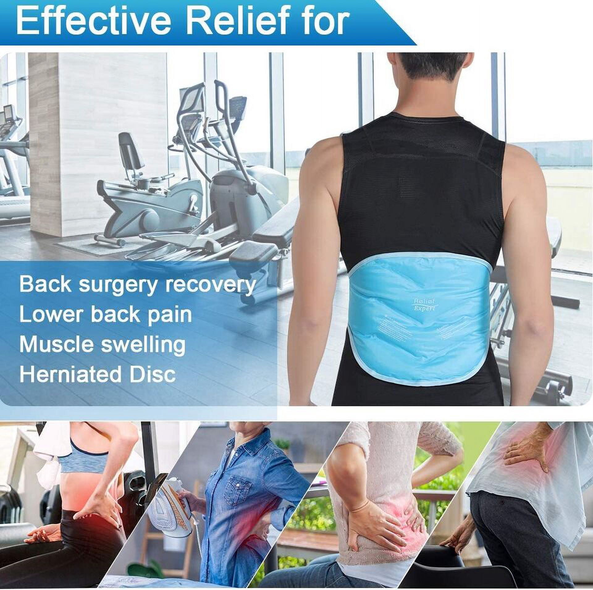 Relief Expert Gel Ice Pack Reusable Cold Press Therapy for Back Waist with Strap