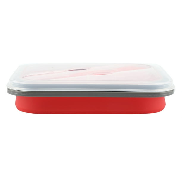 Fiambrera de silicona, 600 ml, contenedor de alimentos portátil plegable de silicona, fiambrera fiel a su promesa