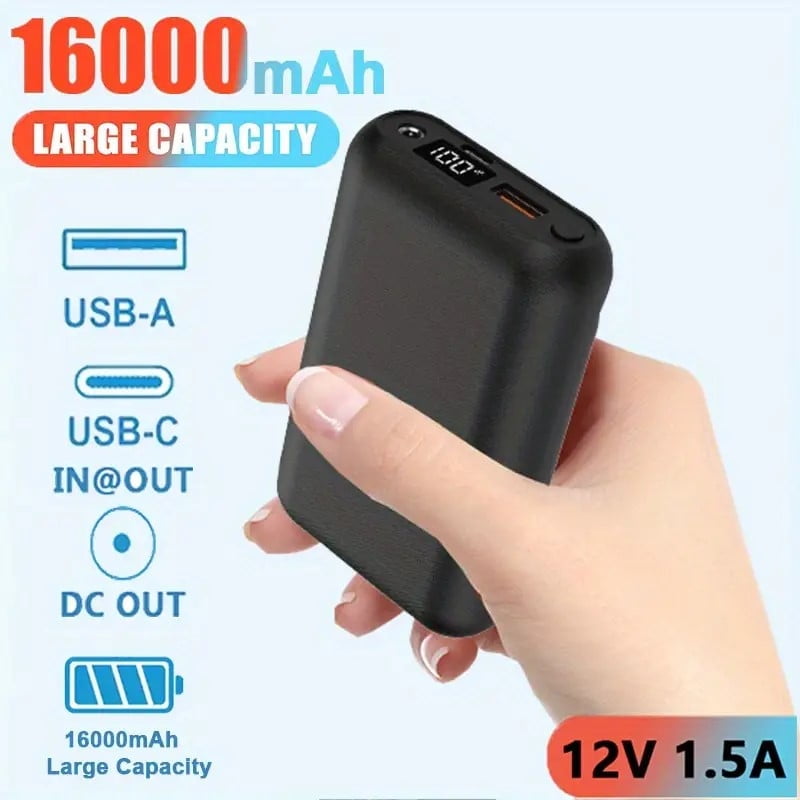 16000mAh Power Bank, Type-c/USB-A/DC 4.0mm Output , Portable Charger for Heated Jacket Heated Pants Heated Shoes&Phone, suitable for ORORO,1Pack
