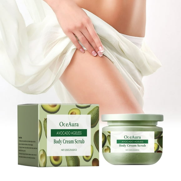Holiday Deals! Gspmoly Body Scrub, Avocadoss Body Scrub Body Cleansing Exfoliating Dead Body Scrub Shower Rejuvenation Slow-Aging Soft and Tender 250G Exfoliating Scrub