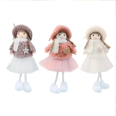 

Christmas Tree Angel Pendant | Plush Angel Doll Hanging Ornament with Lanyard | Universal Holiday Crafts Elves Decors for Fireplace Bedroom Living Room