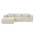 thumbnail image 3 of Christopher Knight Home 107" Compressed Sectional Sofa, Fabric Upholstery with Ottoman, Pillow Back, Khaki, 3 of 10
