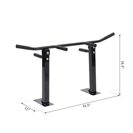 Ceiling Mounted Pull Up Bar Wall Mount Chin Up Bar Upper Body Strength Training Station Home Gym Black