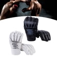 thumbnail image 5 of BAOSITY 2 Pairs Mma Gloves Half Finger Boxing Gloves for Training Sanda Punching Bag Black and White, 5 of 8