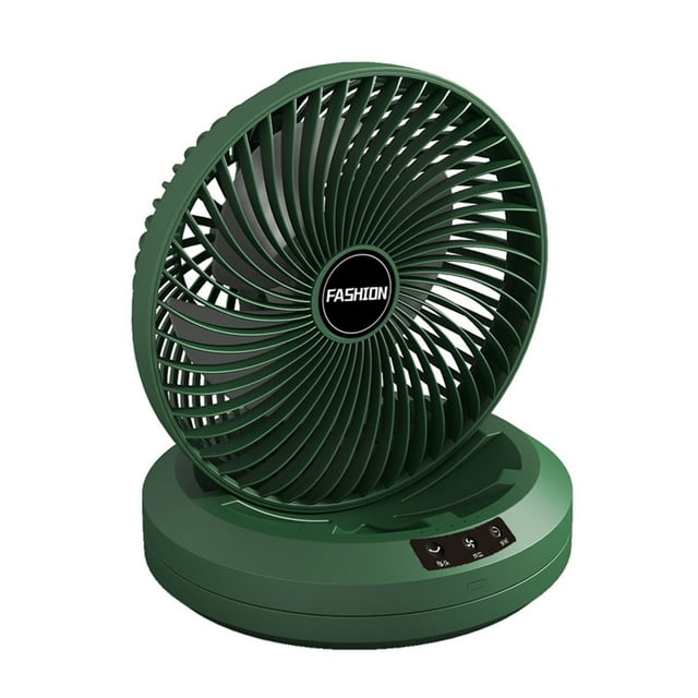 Small Outdoor Table Fan,USB Oscillating Wall Mounted Fan,Green Variable Speed Silent Portable Fan for Travel Camp Small Fans for Rooms