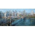 thumbnail image 2 of Lague, Mark 24x14 Gold Ornate Wood Framed with Double Matting Museum Art Print Titled - Brooklyn Bridge, 2 of 4