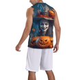 thumbnail image 2 of Honeii Modern Style Pumpkin Witch print basktball shirt for men and women, Unisex basketball jersey for Theme party-Small, 2 of 6