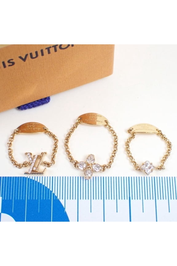 Pre-Owned LOUIS VUITTON Louis Vuitton Ring Set, Lady's LV M1604L Gold Metal Women's