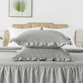 thumbnail image 3 of JML 4 Piece Ruffle Skirt Bedspread Cover Set,30" Drop Knitted Bed Skirt Coverlet,King,Grey, 3 of 6