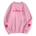 thumbnail image 4 of Womens Valentines Crew Neck Sweatshirts Love Heart Graphic Shirts Casual Long Sleeve Pullover Tops Pink S, 4 of 4