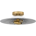 thumbnail image 4 of QFL6789LGK Quoizel Lighting Indigo - 2 Light Flush Mount-5.25 Inch Tall and 15.75 Inch Wide-Light Gold Finish-Black Stripe Shade Color, 4 of 4