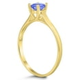 thumbnail image 2 of SZUL Women's Round 4MM Tanzanite Cathedral Solitaire Ring in 10K Yellow Gold, 2 of 4