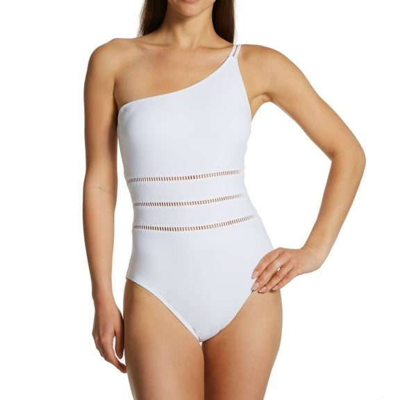 Women's Bleu Rod Beattie SM22970 Behind The Seams One Shoulder One Piece Swimsuit (White 10)