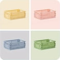 thumbnail image 3 of DEBGFS 4-Pack (5.9”x 3.8”x 2.2”)Mini Storage Crates Small Plastic Baskets for Desktop Shelf Drawer  Storage Bin Organizers Stackable Folding Containers Baskets for Kitchen Classroom Bedro,none,S, 3 of 7