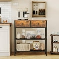 thumbnail image 6 of 29.5" Narrow Console Table with 2 Fabric Drawers, Sofa Table, Small Entryway Table with 3-Tier Storage Shelves, Behind Couch Table, for Living Room, Hallway, Rustic Brown and Black BF72XG01, 6 of 18