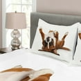 thumbnail image 3 of Ambesonne Boxer Dog Quilted Bedspread Set 3 Pcs, Funny Playful Puppy Image, Queen Size, Pale Caramel Dark Brown, 3 of 4