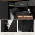 thumbnail image 4 of 4 EVER WINNER Rolling Kitchen Island on Wheels, Mobile Kitchen Cart with Trash Can Storage, Spice Rack & Towel Rack, Kitchen Island Table with Storage, Easy-Move Kitchen Storage Island, Black, 4 of 8