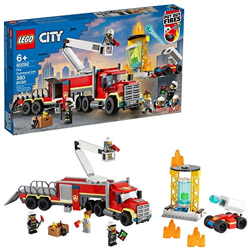 380 Pieces New 2021 LEGO City Fire Command Unit 60282 Building Kit; Fun Firefighter Toy Building Set for Kids