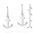 thumbnail image 4 of Stylish Nautical Themed Anchor Sterling Silver Dangle Earrings, 4 of 5
