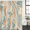 thumbnail image 2 of Brown Blue Beige Bathroom Shower Curtains with 12 Hooks Waterproof Shower Curtain for Stalls and Bathtubs Farmhouse Vintage Colorful Abstract Patttern Decorative Bathroom Curtain 48x72 Inches, 2 of 9
