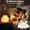 thumbnail image 5 of Color Changing Night Light, 3 Mode 9 Color RGB Bunny Lamp with 15-Min Timer, Squishy Silicone USB Rechargeable Nightlight for Kids, Nursery, Room Decor, 5 of 10