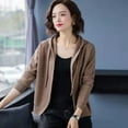 thumbnail image 5 of Casual Fashion Hooded All-match Knitted Cardigan Sweaters Women's Clothing 2022 Autumn New Solid Color Button Loose Korean Tops, 5 of 5