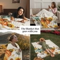 thumbnail image 3 of Farmhouse Fall Thanksgiving Throw Blankets, Orange White Blue Pumpkins Sunflower Soft Fleece Blanket Decorative for Home Sofa Couch Chair Living Bedroom, 50x60 inches,, 3 of 8