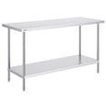 thumbnail image 1 of VEVOR Table de Travail en Acier Inoxydable Table de Travail Commerciale Préparation des Aliments 24x60x34 Po, 1 of 9