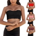 thumbnail image 5 of Bras for Women Strapless Bra Lace One Word Wrap Chest Underwear No Steel Ring No Cup Hosiery Without Shoulder Strap, 5 of 6