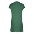 thumbnail image 4 of HOMBOM Green Dresses for Women Cute Mini Shift Trendy V-Neck Short Sleeve Solid Casual Dresses 2XL, 4 of 5