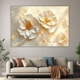thumbnail image 6 of Mudket Cream White Flowers with Gold Branches Canvas Wall Art, Framed Floral Print, Ready to Hang Wall Decor for Living Room Bedroom, Luxury Artwork - 12"L x 8"W, 6 of 10