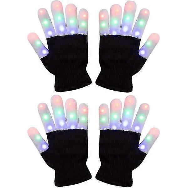 2-Pack Children's Light Gloves, Kids Finger Lights Flashing LED Warm Mittens